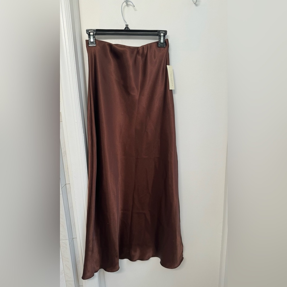 Tash + Sophie Satin Midi Skirt